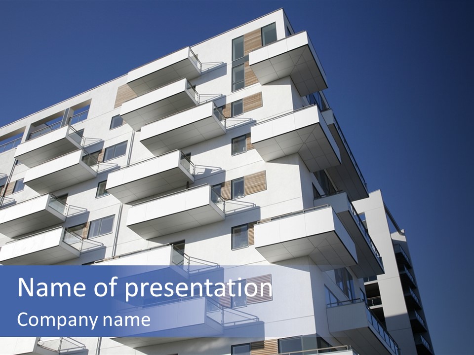 Waterfront Apartment Building Odense Denmark. PowerPoint Template