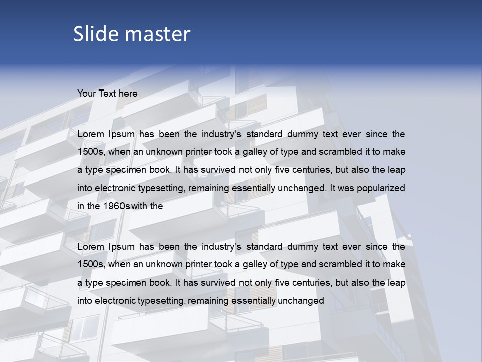 Waterfront Apartment Building Odense Denmark. PowerPoint Template