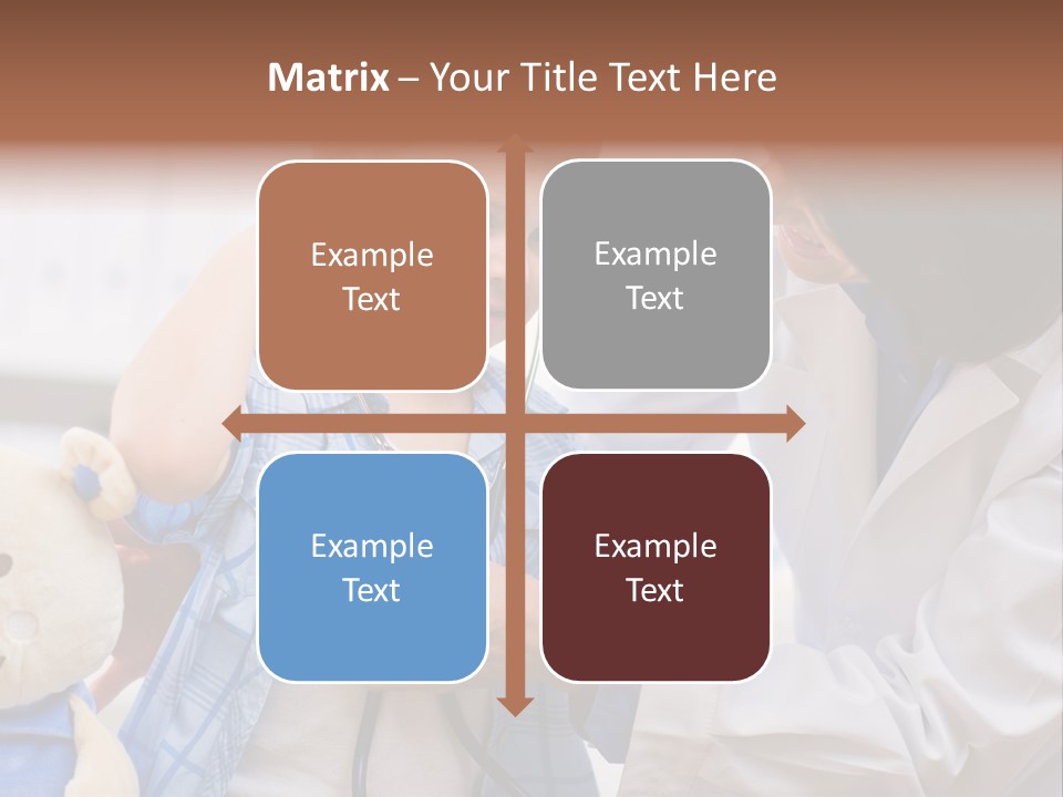 Senior Female Doctor Examining Happy Child, Smiling. PowerPoint Template