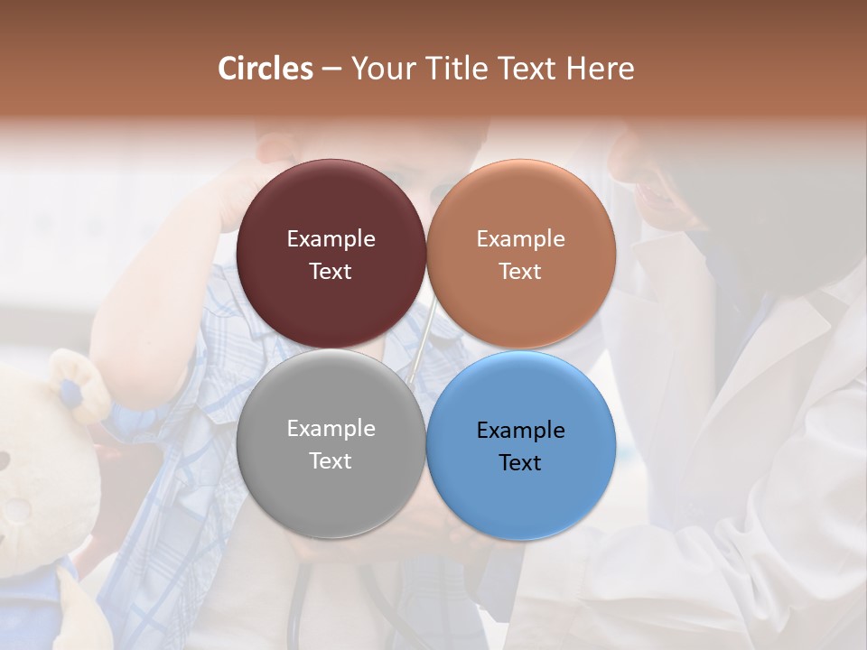 Senior Female Doctor Examining Happy Child, Smiling. PowerPoint Template