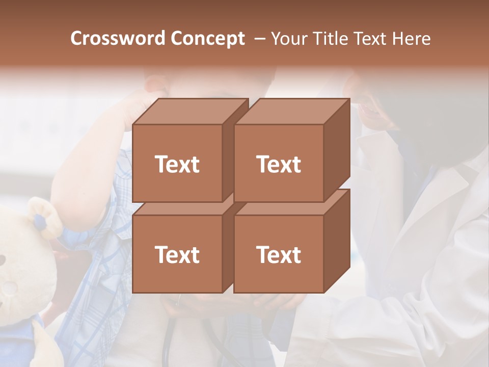 Senior Female Doctor Examining Happy Child, Smiling. PowerPoint Template