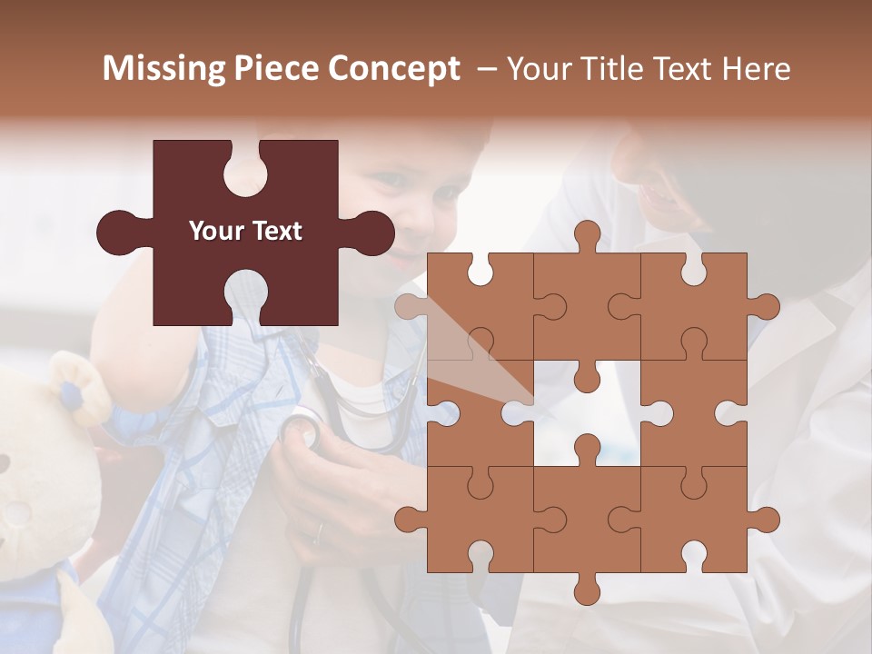 Senior Female Doctor Examining Happy Child, Smiling. PowerPoint Template