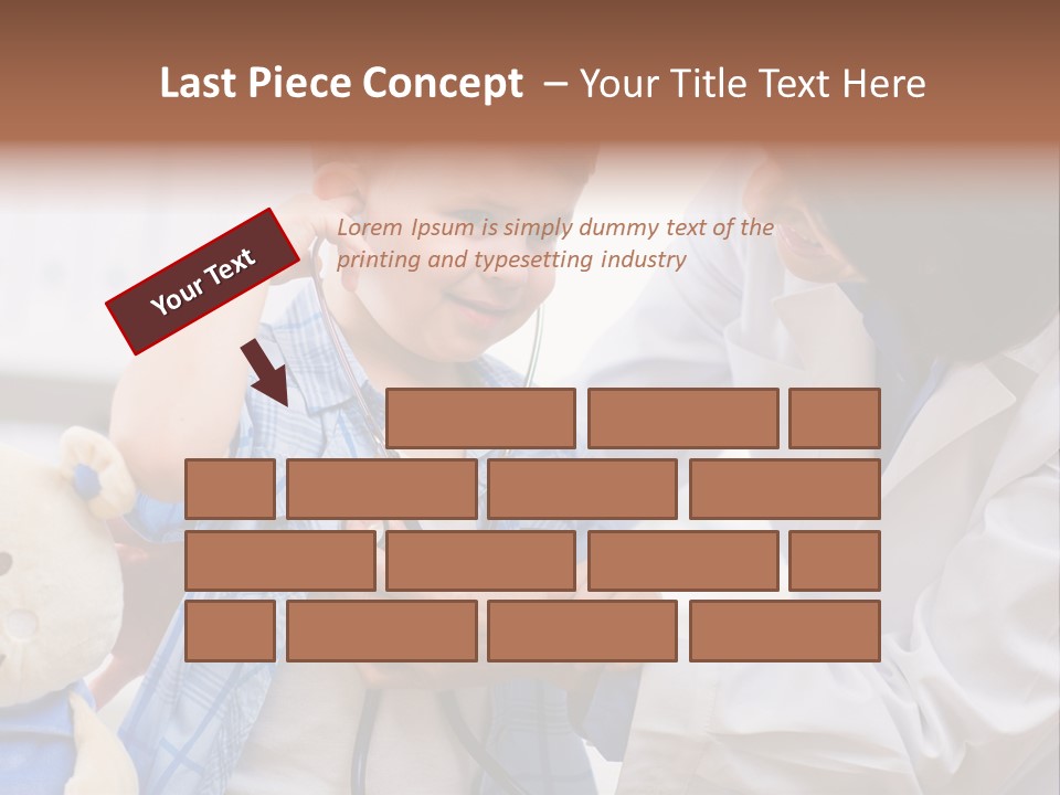 Senior Female Doctor Examining Happy Child, Smiling. PowerPoint Template