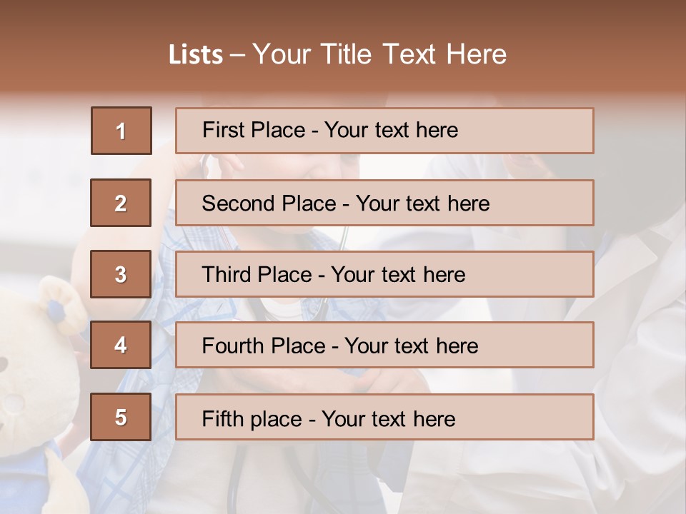 Senior Female Doctor Examining Happy Child, Smiling. PowerPoint Template