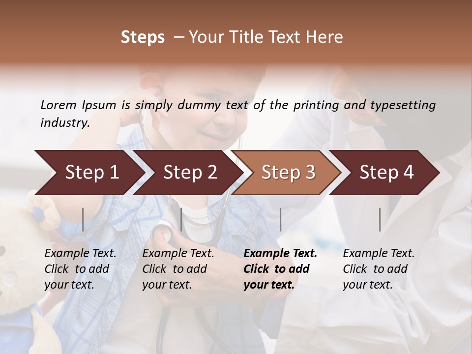 Senior Female Doctor Examining Happy Child, Smiling. PowerPoint Template