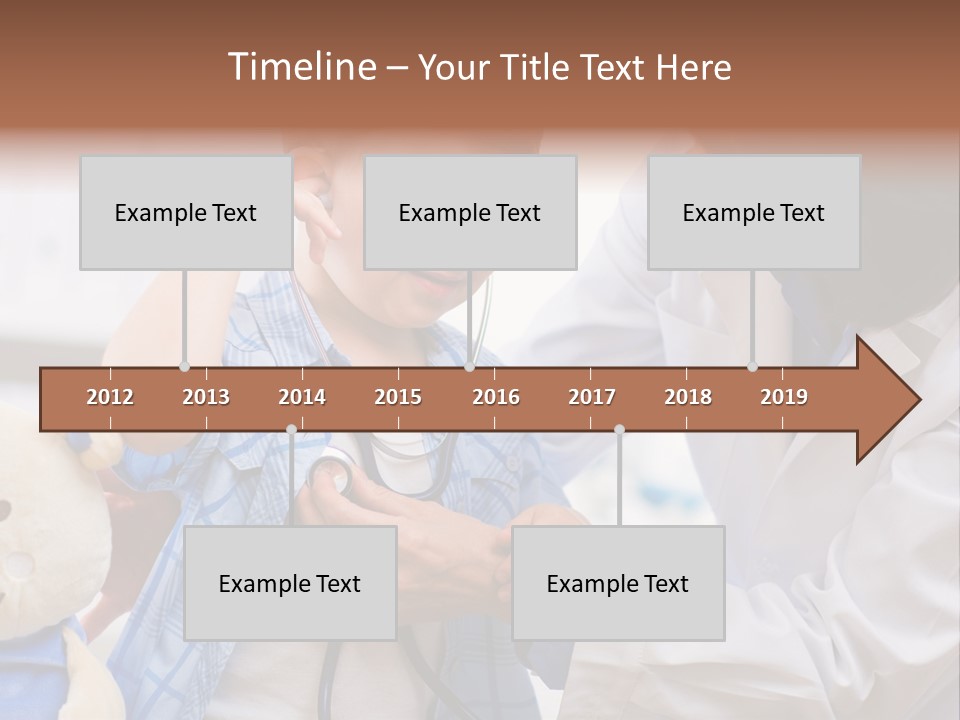 Senior Female Doctor Examining Happy Child, Smiling. PowerPoint Template