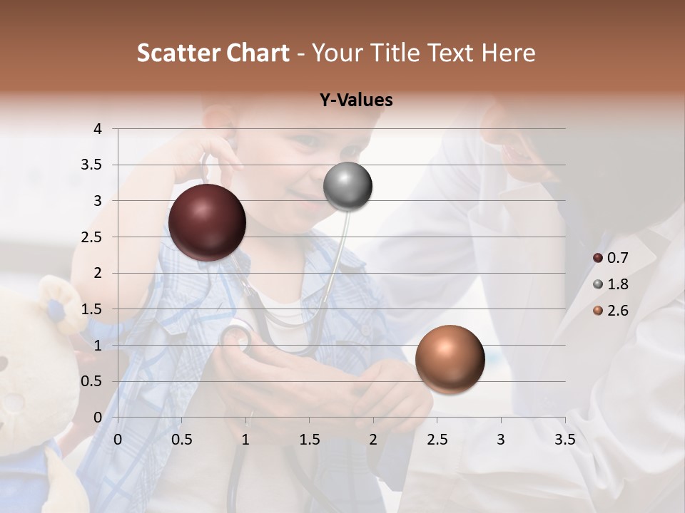 Senior Female Doctor Examining Happy Child, Smiling. PowerPoint Template
