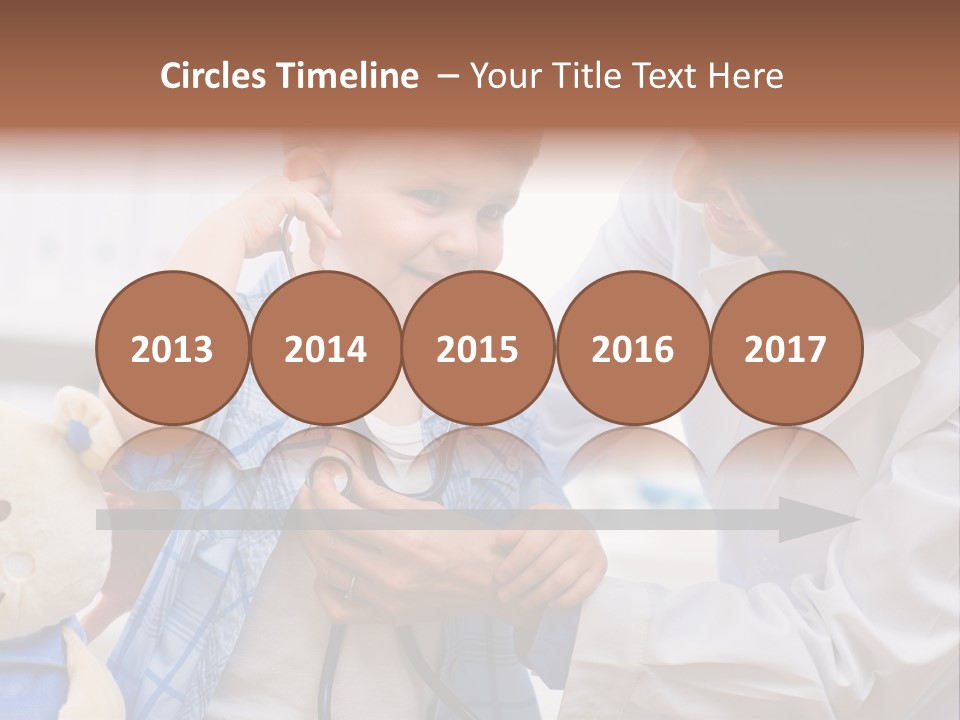 Senior Female Doctor Examining Happy Child, Smiling. PowerPoint Template