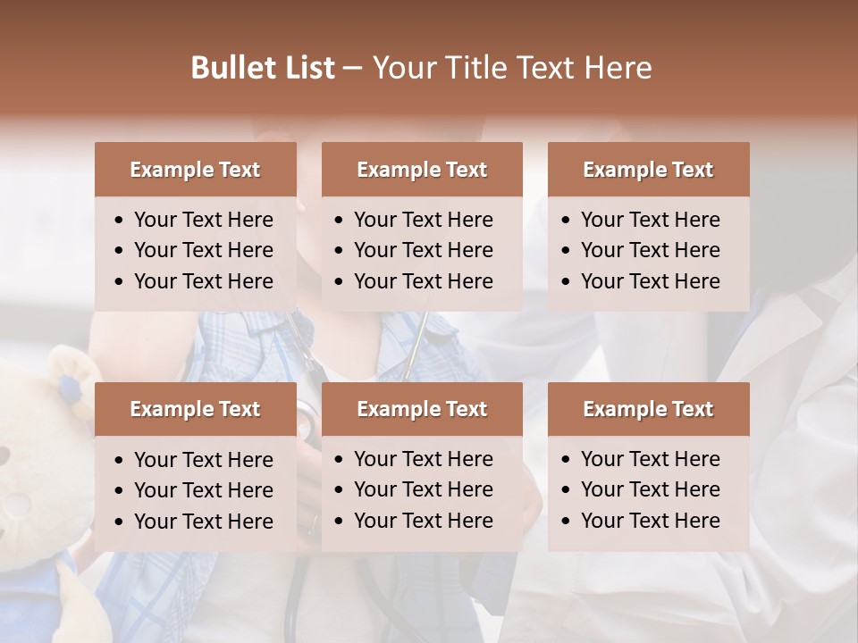 Senior Female Doctor Examining Happy Child, Smiling. PowerPoint Template