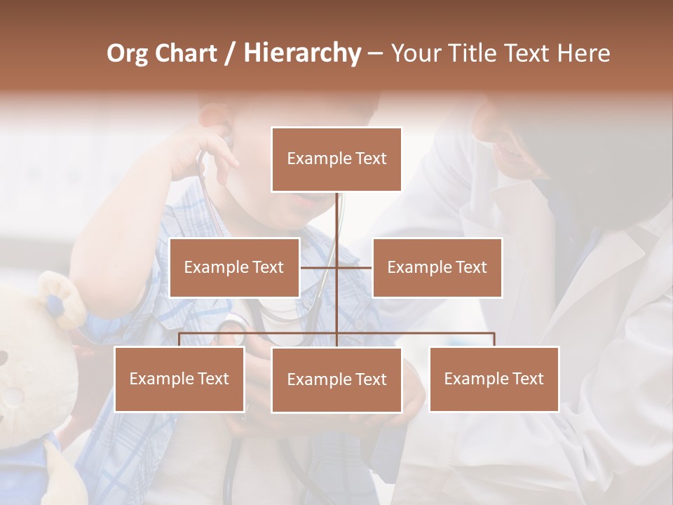 Senior Female Doctor Examining Happy Child, Smiling. PowerPoint Template