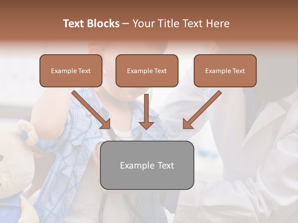 Senior Female Doctor Examining Happy Child, Smiling. PowerPoint Template