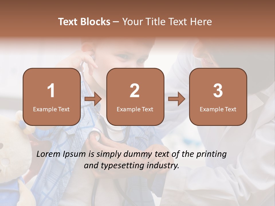 Senior Female Doctor Examining Happy Child, Smiling. PowerPoint Template