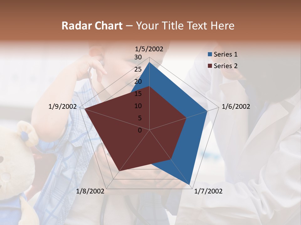 Senior Female Doctor Examining Happy Child, Smiling. PowerPoint Template
