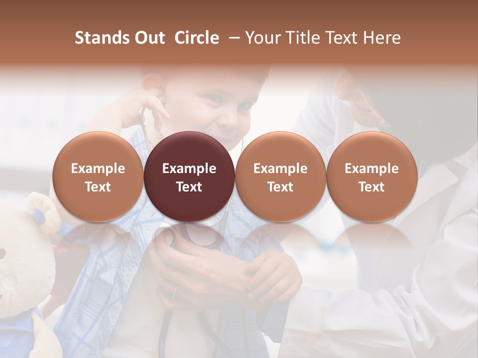 Senior Female Doctor Examining Happy Child, Smiling. PowerPoint Template