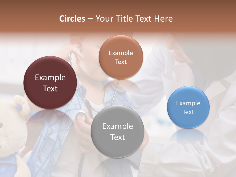 Senior Female Doctor Examining Happy Child, Smiling. PowerPoint Template