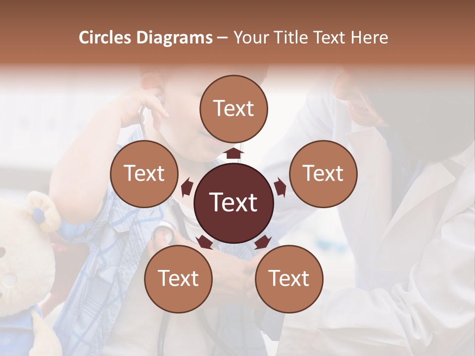 Senior Female Doctor Examining Happy Child, Smiling. PowerPoint Template