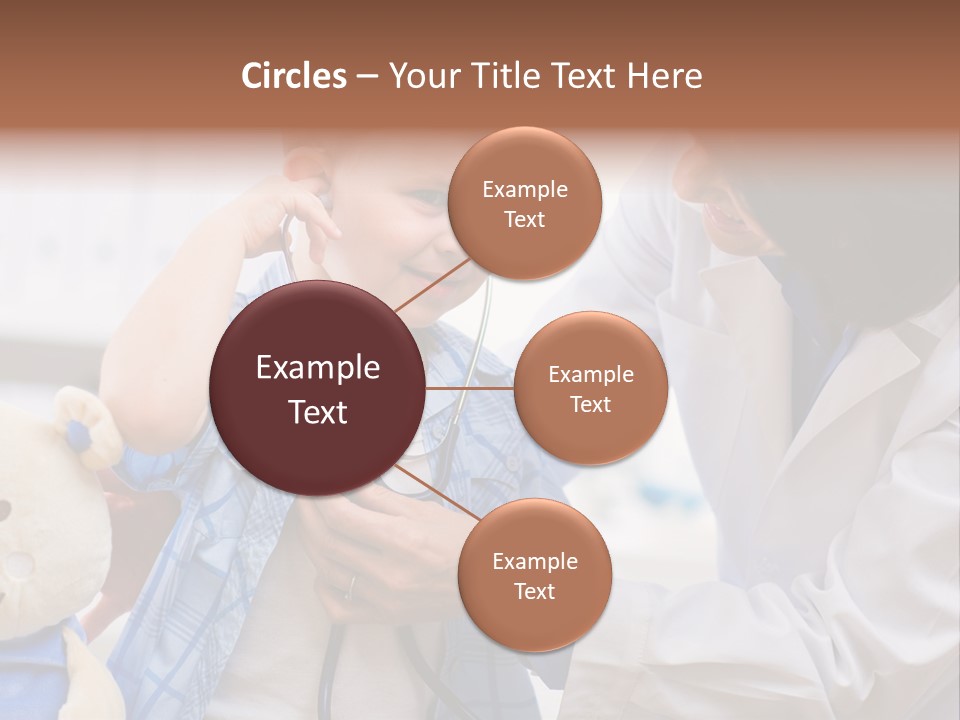 Senior Female Doctor Examining Happy Child, Smiling. PowerPoint Template