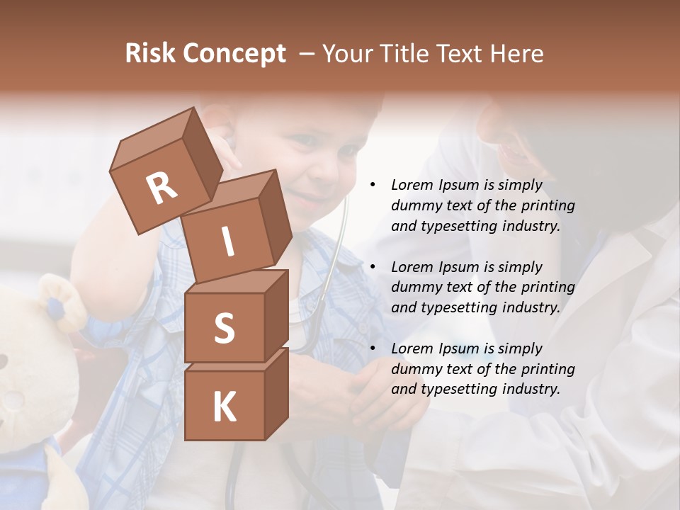 Senior Female Doctor Examining Happy Child, Smiling. PowerPoint Template