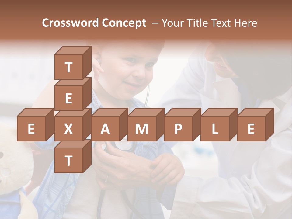 Senior Female Doctor Examining Happy Child, Smiling. PowerPoint Template