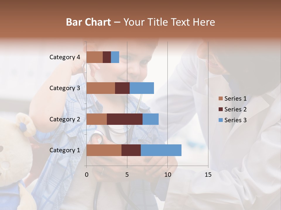 Senior Female Doctor Examining Happy Child, Smiling. PowerPoint Template