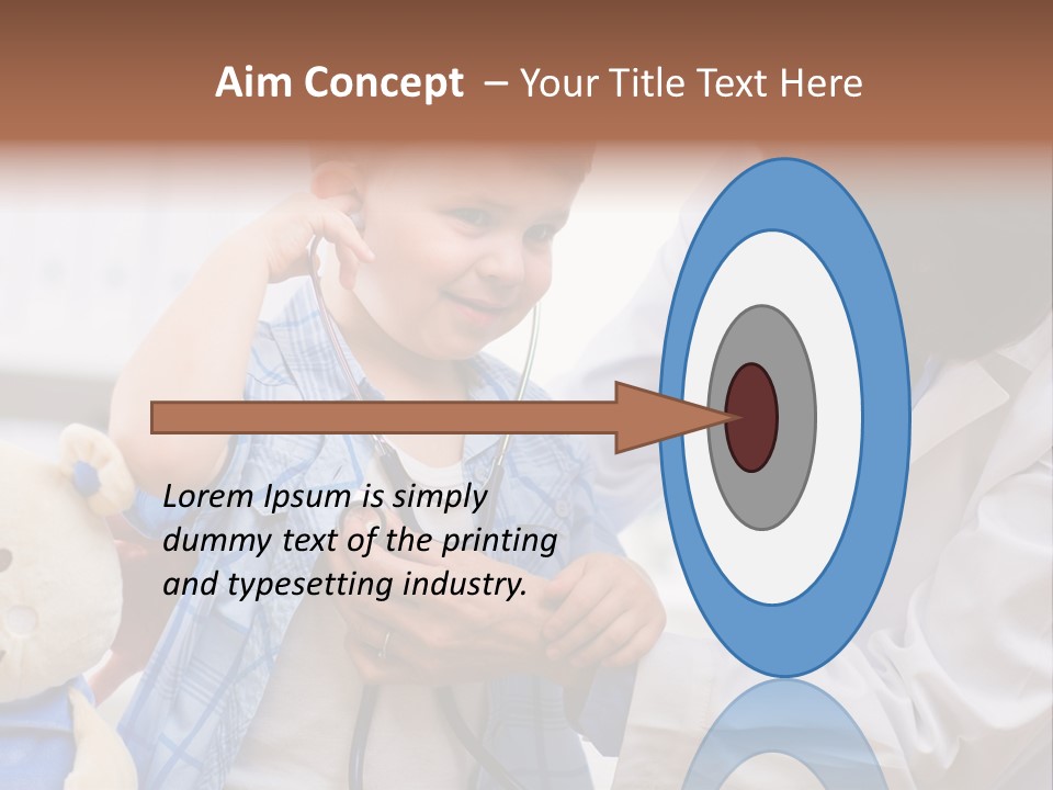 Senior Female Doctor Examining Happy Child, Smiling. PowerPoint Template