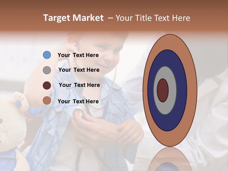 Senior Female Doctor Examining Happy Child, Smiling. PowerPoint Template