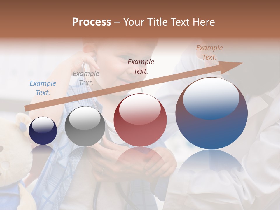 Senior Female Doctor Examining Happy Child, Smiling. PowerPoint Template