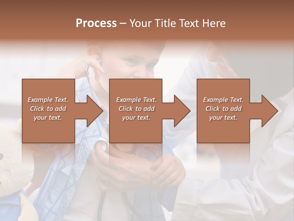 Senior Female Doctor Examining Happy Child, Smiling. PowerPoint Template