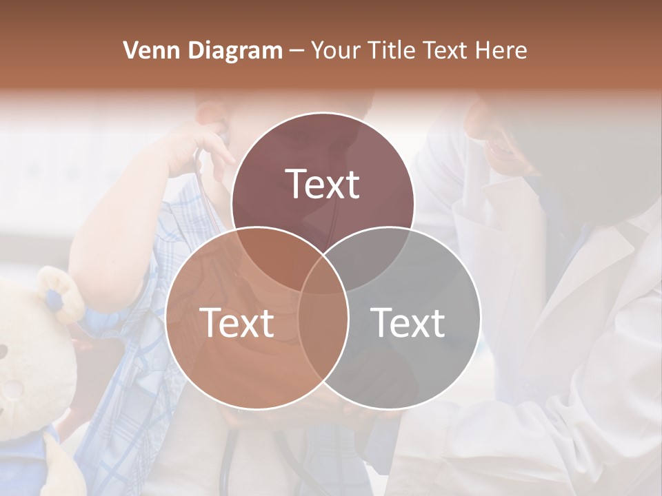 Senior Female Doctor Examining Happy Child, Smiling. PowerPoint Template