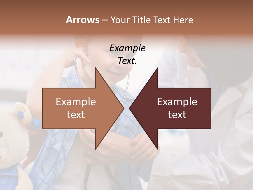 Senior Female Doctor Examining Happy Child, Smiling. PowerPoint Template