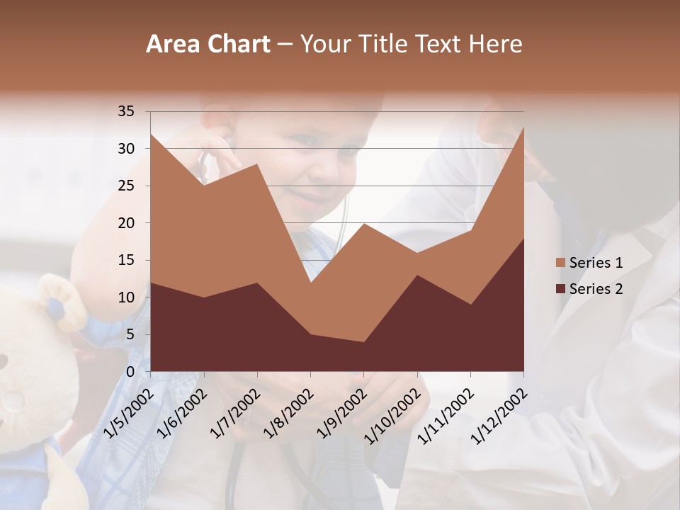 Senior Female Doctor Examining Happy Child, Smiling. PowerPoint Template