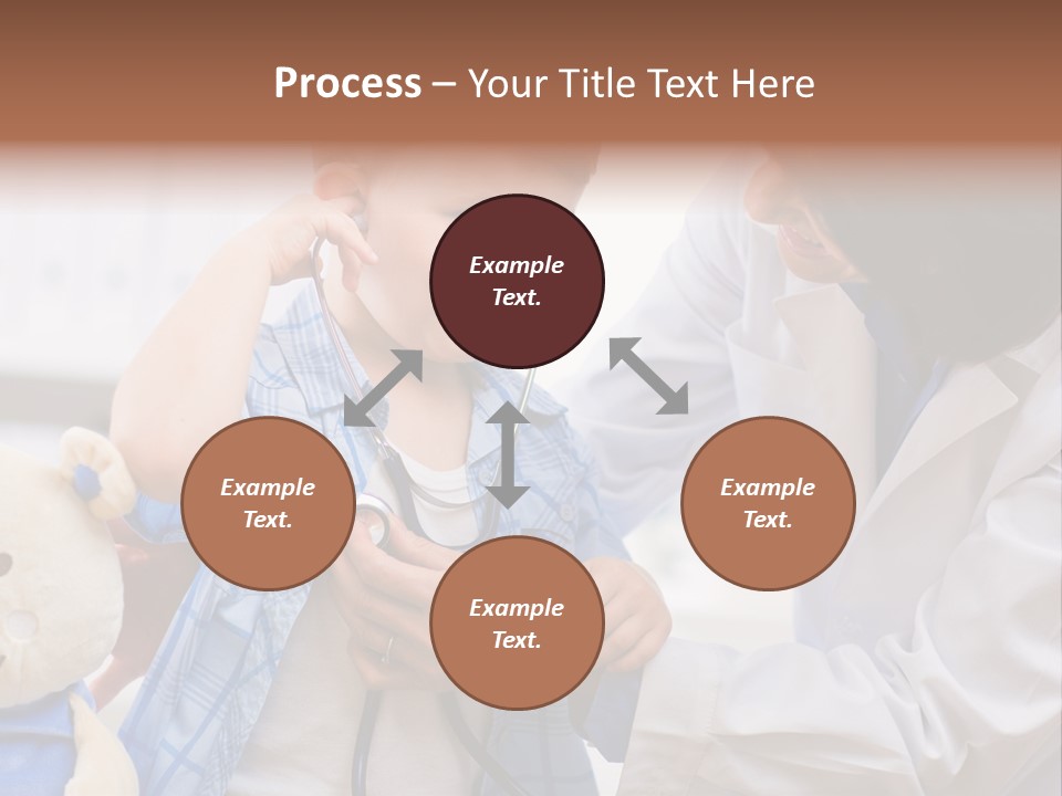 Senior Female Doctor Examining Happy Child, Smiling. PowerPoint Template