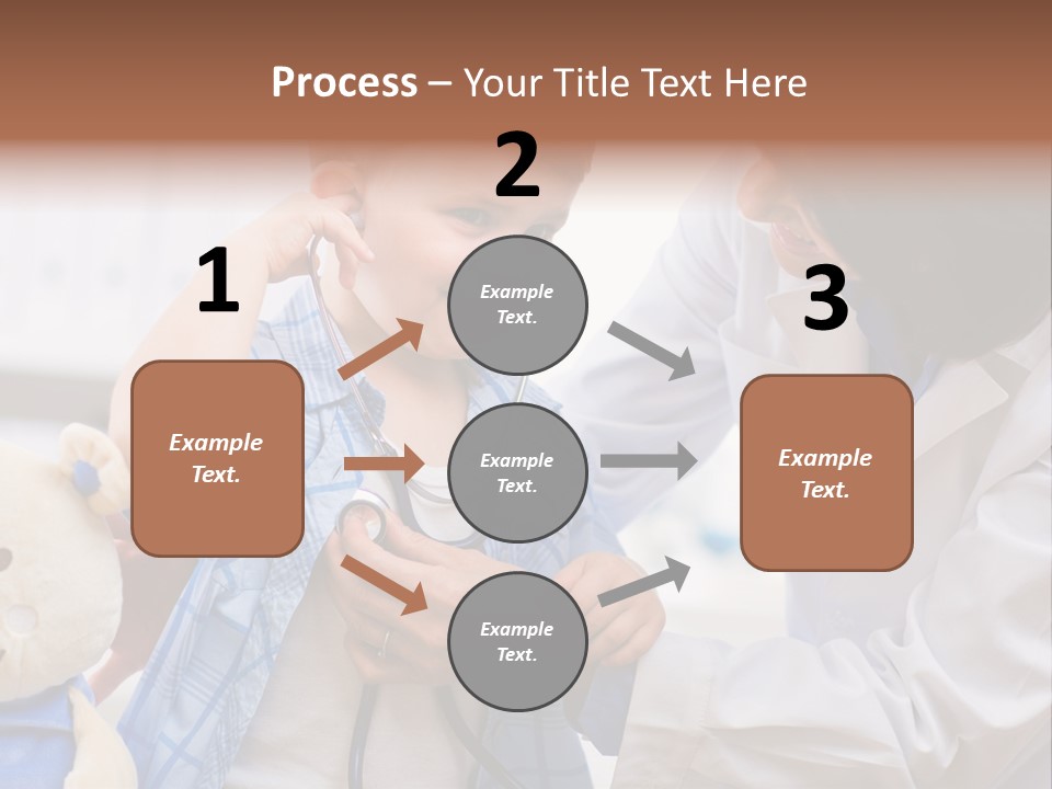 Senior Female Doctor Examining Happy Child, Smiling. PowerPoint Template