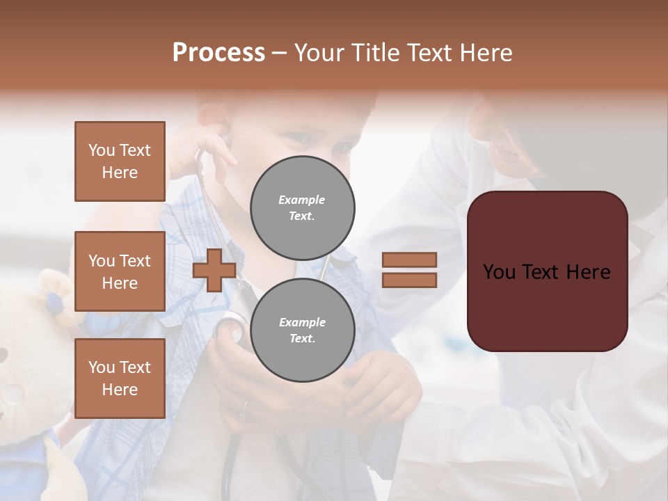 Senior Female Doctor Examining Happy Child, Smiling. PowerPoint Template
