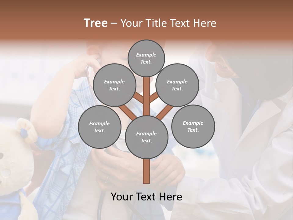 Senior Female Doctor Examining Happy Child, Smiling. PowerPoint Template