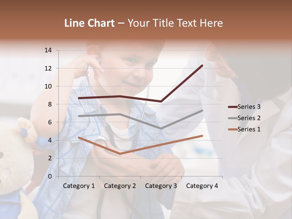 Senior Female Doctor Examining Happy Child, Smiling. PowerPoint Template