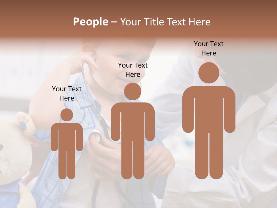 Senior Female Doctor Examining Happy Child, Smiling. PowerPoint Template