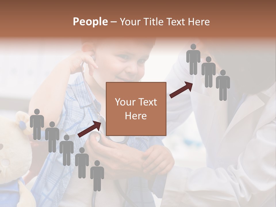 Senior Female Doctor Examining Happy Child, Smiling. PowerPoint Template