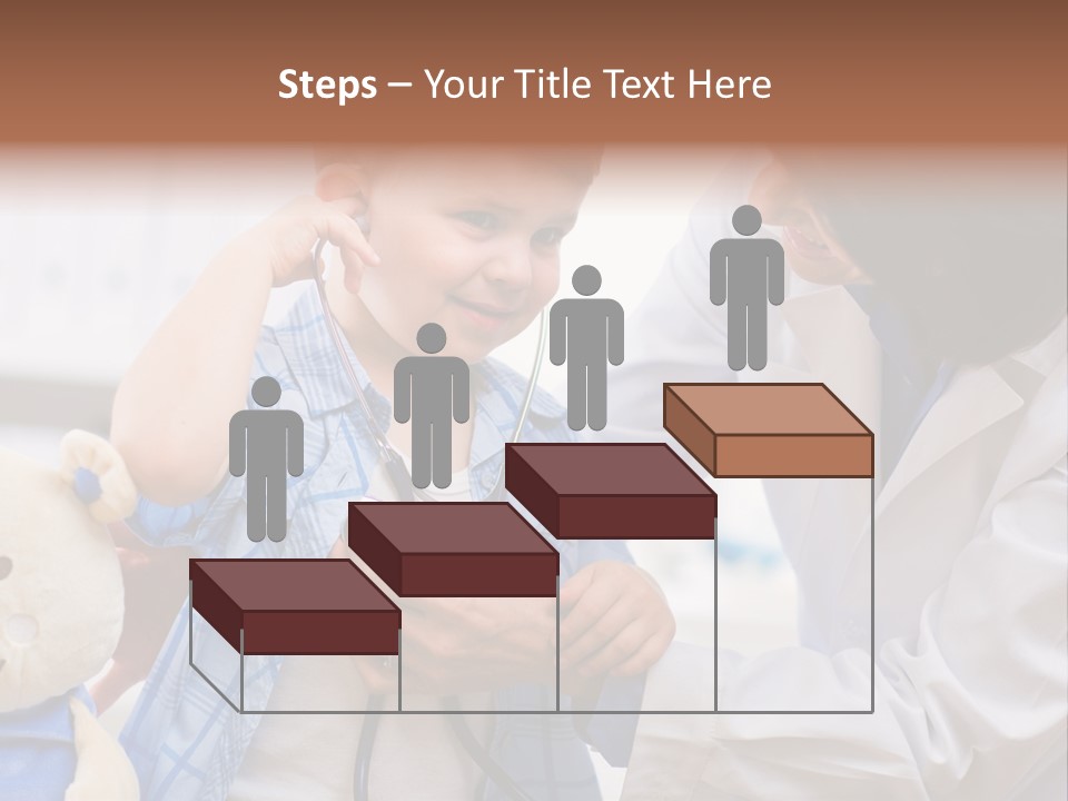 Senior Female Doctor Examining Happy Child, Smiling. PowerPoint Template