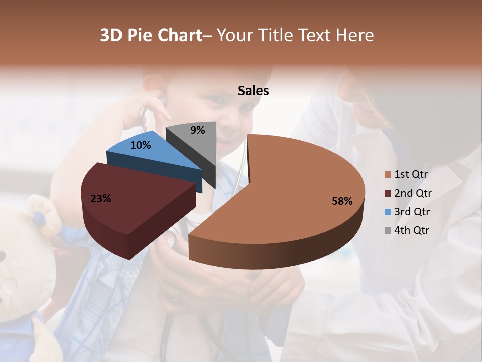 Senior Female Doctor Examining Happy Child, Smiling. PowerPoint Template