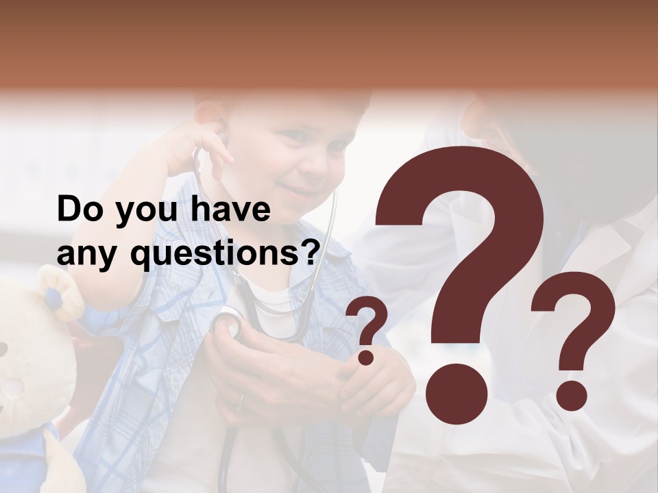 Senior Female Doctor Examining Happy Child, Smiling. PowerPoint Template