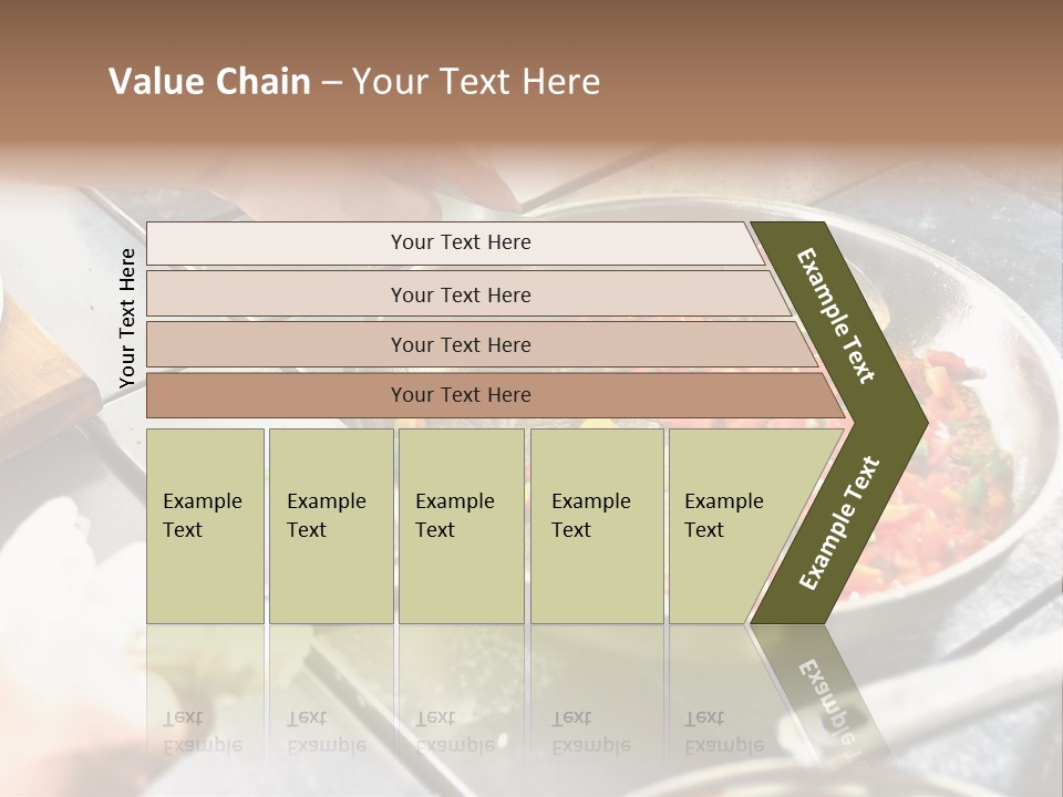 Chef Hands With Frying Pan On Professional Kitchen PowerPoint Template