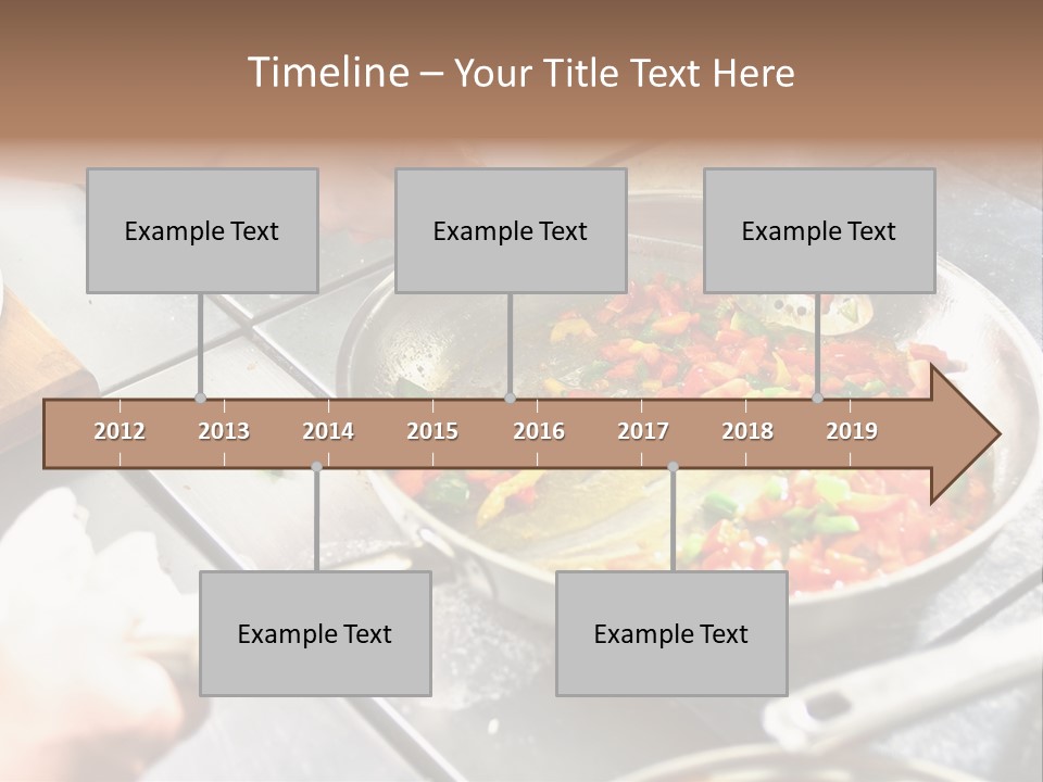 Chef Hands With Frying Pan On Professional Kitchen PowerPoint Template