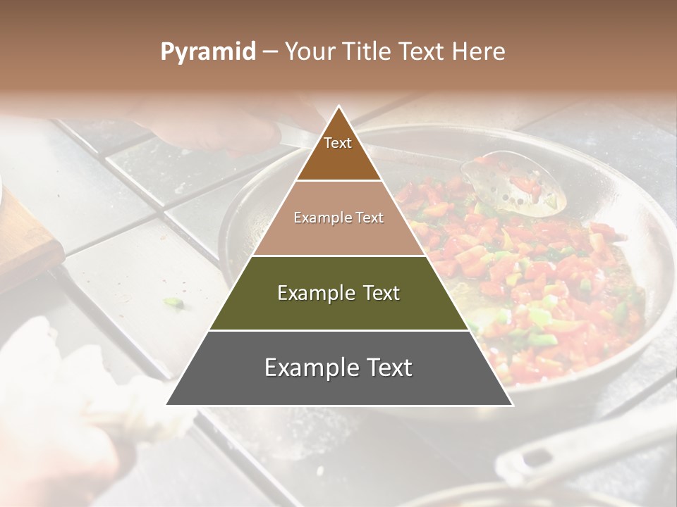 Chef Hands With Frying Pan On Professional Kitchen PowerPoint Template