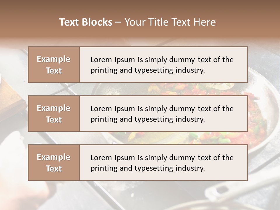 Chef Hands With Frying Pan On Professional Kitchen PowerPoint Template