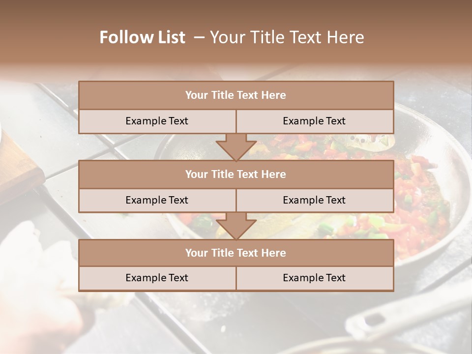 Chef Hands With Frying Pan On Professional Kitchen PowerPoint Template