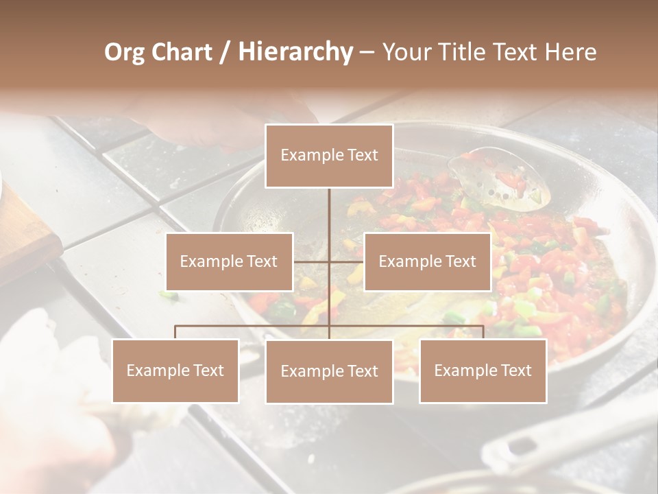 Chef Hands With Frying Pan On Professional Kitchen PowerPoint Template