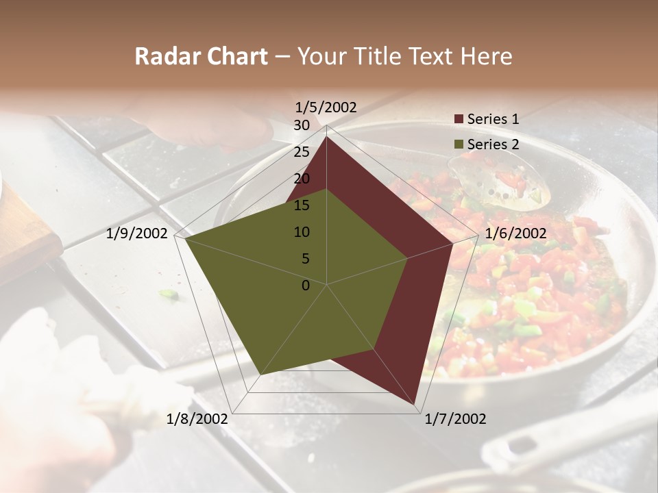 Chef Hands With Frying Pan On Professional Kitchen PowerPoint Template