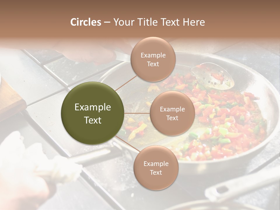 Chef Hands With Frying Pan On Professional Kitchen PowerPoint Template