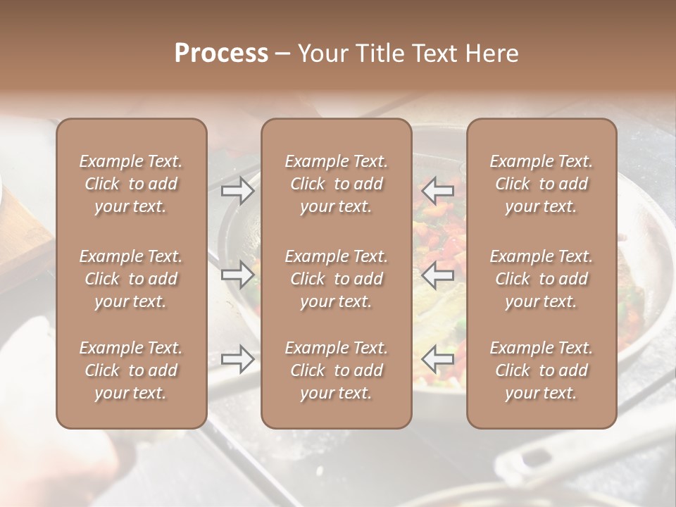 Chef Hands With Frying Pan On Professional Kitchen PowerPoint Template